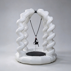 Trampoline gonflable commercial extérieur en PVC blanc pour enfants et adultes – Jeux de saut à l'élastique individuels - Product Image 6