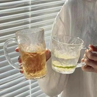 손잡이가있는 프로모션 크리스탈 유리 머그 커피 우유 주스 마시는 컵 맥주를위한 유리 컵