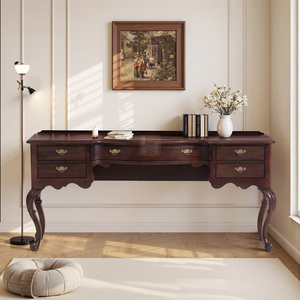Bureau de secrétaire en bois massif de style américain <span class=keywords><strong>vintage</strong></span>, table de rangement pour la maison, tiroirs, personnalisable pour chambre à coucher, salle de bain, hôtel, appartement - Product Image 2