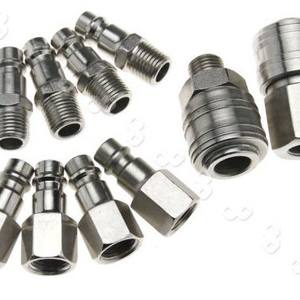 Ensemble de 10 connecteurs filetés internes et externes de style allemand en fer nickelé 1/4, connecteurs mâles pour pièces pneumatiques - Product Image 1