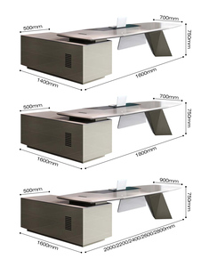 Scrivania Direzionale a L di Design Moderno, Facile da Montare, Set Scrivania e Sedia per <span class=keywords><strong>Ufficio</strong></span> CEO, Scrivania Esecutiva - Product Image 6
