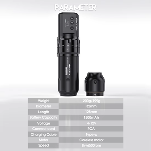 Dragonhawk Fold Pro: Potente Macchinetta per <span class=keywords><strong>Tatuaggi</strong></span> Elettrica Wireless con Motore Senza Nucleo e Corsa Regolabile - Product Image 3