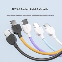 Câble de charge rapide PD USB-C vers USB-C 60W 2026 avec porte-clés, en plastique, design nu/perlescent