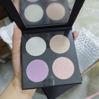 Palette de fards à paupières en gros, imperméable, DIY, scintillante, avec logo personnalisé, longue tenue, haute pigmentation, chocolat, 4 teintes, pour peaux claires et foncées