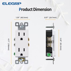 ELEGRP Confezione da 10 Prese Elettriche <span class=keywords><strong>a</strong></span> <span class=keywords><strong>Muro</strong></span> Certificate UL, Prese Decorative NEMA 5-15R con Autoconnettore <span class=keywords><strong>a</strong></span> Terra - Product Image 6