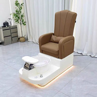 Nouvelle Arrivée - Fauteuil de Pédicure Électrique Réglable Multifonctionnel avec Système de Massage et Jet Sans Tuyau, en Cuir, pour Soins des Pieds et Esthétique