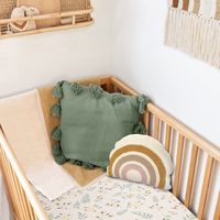 Housse de lit bébé ajustée en crêpe 100 % coton biologique, douce et neutre, 200 fils, anti-déchirure, best-seller transfrontalier