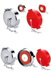 Copertura per idrante antincendio in plastica Slion 2 1/2\" finitura rossa/cromata con catena e attacco a bilanciere, accessorio per attrezzature antincendio, modello 8521049 - Product Image 6