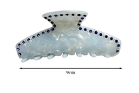 Pince à cheveux en acétate de luxe léger de style français Liwu, grande taille 9 cm, incrustée de diamants