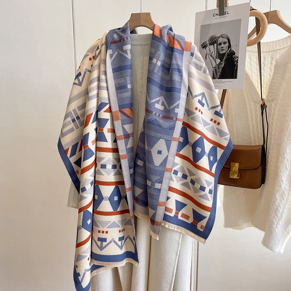 Wholesale new designs brand stoles ket high quality wpashmina blanarm cashmere winter scarf biue cotton scarf
