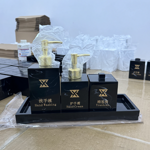 زجاجة شامبو فارغة لحمام الفندق من الراتينج ، لجل الاستحمام ، زجاجة معقم اليدين مضغوطة - Product Image 5