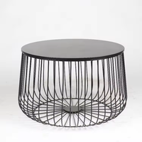 Design moderne, table d'appoint de salon en métal pour restaurant avec dessus en marbre de luxe et table basse ronde en métal