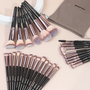 MAANGE - Pinceaux de maquillage de qualité supérieure en gros - Ensemble de pinceaux de maquillage portables noirs pour les voyages - Livré avec un sac en velours - <span class=keywords><strong>Pinceau</strong></span> de maquillage - Product Image 3