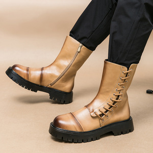 2026 <b>Work</b> <b>Boots</b> & Motorcycle Shoes for Men High-Top Ankle <b>Boots</b> High-Top <b>Leather</b> <b>Boots</b> Soft <b>Leather</b> Thick Sole Ankle <b>Boots</b> - Product Image 3