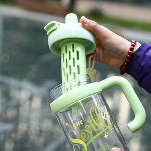 Novo Copo de Plástico de Alta Qualidade com Grande Capacidade, Copo com Canudo para Separação de Chá e Água, Copo Portátil com Alça Bicolor. - Product Image 6