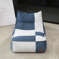 Fauteuil Relax en Mousse Remplis de Haricots, Fauteuil Lounge Beanbag avec Repose-Pieds