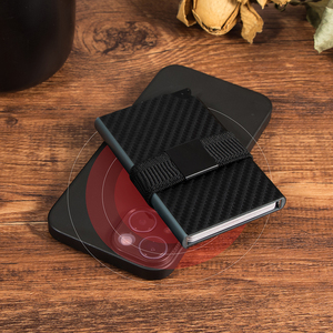 Hot Sale Kartenetui Geldbeutel Herren Slim Minimalist Pop up Credit Card Holder Case Carbon Fiber <b>Smart</b> <b>Wallet</b> With Money Clip - Product Image 3