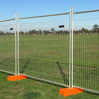 Clôture Temporaire Mobile Économique, Panneau de Clôture Temporaire Galvanisé Conforme aux Normes Australiennes avec Pieds Orange