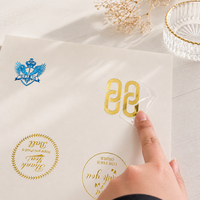 Autocollant de transfert de logo en feuille d'or PET transparente personnalisée, étiquettes de transfert thermique métalliques pour l'emballage