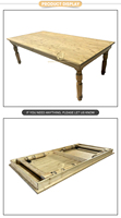 Table rustique pliante classique en bois massif de style ferme pour événements, mariages, fêtes, hôtels, banquets et salles à manger