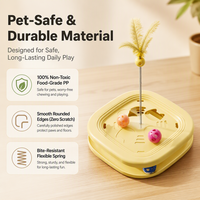 Jouet interactif automatique pour chat, distributeur de friandises, labyrinthe avec clochettes et plumes, pour l'auto-entretenissement et la lutte contre l'ennui, en plastique, emballé