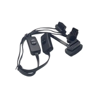 Câble OBD 30 cm plat mâle-femelle, rallonge OBD2 à angle droit, profil bas, avec interrupteur marche/arrêt