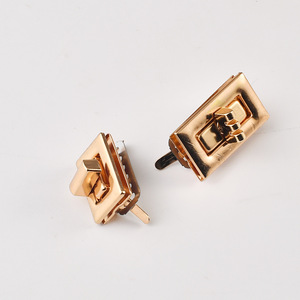 Rectangular Metal Twist Lock Rose Gold Polished <b>Hardware</b> Accessory For Bags Handbags - Product Image 4