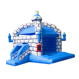 Castillo hinchable con tema azul Los pequeños castillos hinchables con dinosaurios y tiburones son un trampolín lindo y divertido con tobogán personalizado - Product Image 2