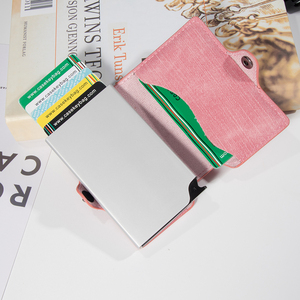 Portefeuille de cartes de crédit RFID en cuir PU denim tendance Casekey CA03 2024 avec capacité pour 4 à 6 cartes, unisexe - Product Image 4