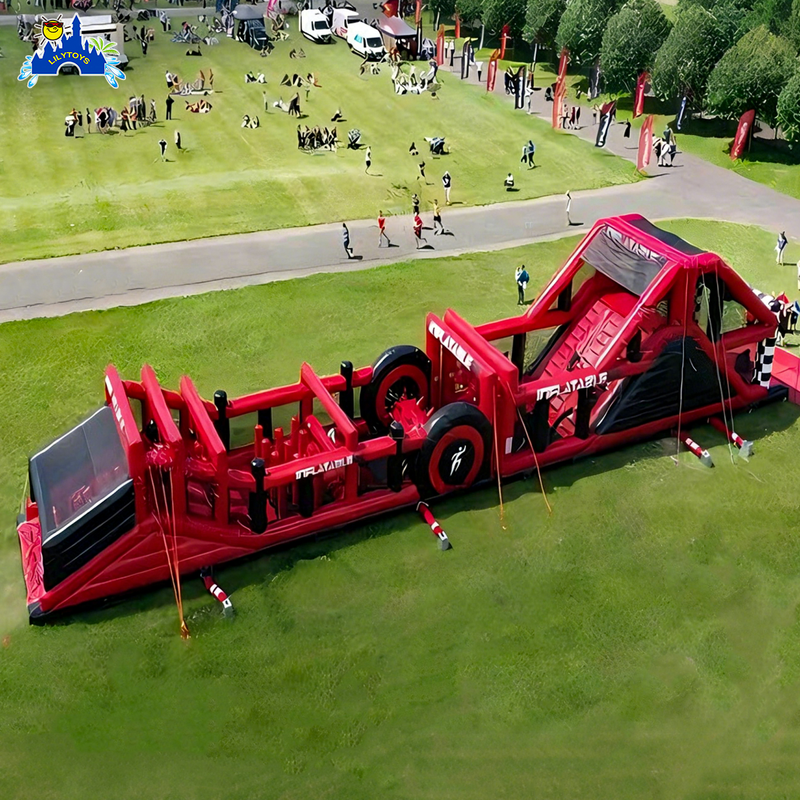 Inflatable Racing Obstacle Course with Tire
