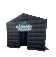 Tente de fête gonflable géante personnalisée portable noire pour discothèque, bar, soirée, mariage, événement