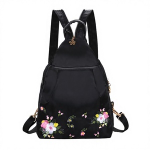 Cross-border Printing RFID Square Polyester Ladies Shoulder Bag Multi-functional Large-capacity Double-layer Backpack Pockets - Product Image 1