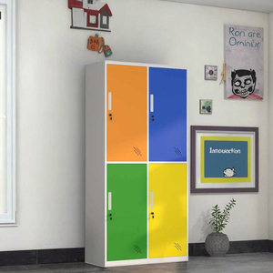 Thay Đổi Hộp Phòng Cá Nhân 4-Cửa Thép Key Khóa Kim Loại Hiện Đại <span class=keywords><strong>Locker</strong></span> Cho Phòng Tập Thể Dục Văn Phòng Trường Lưu Trữ - Product Image 4