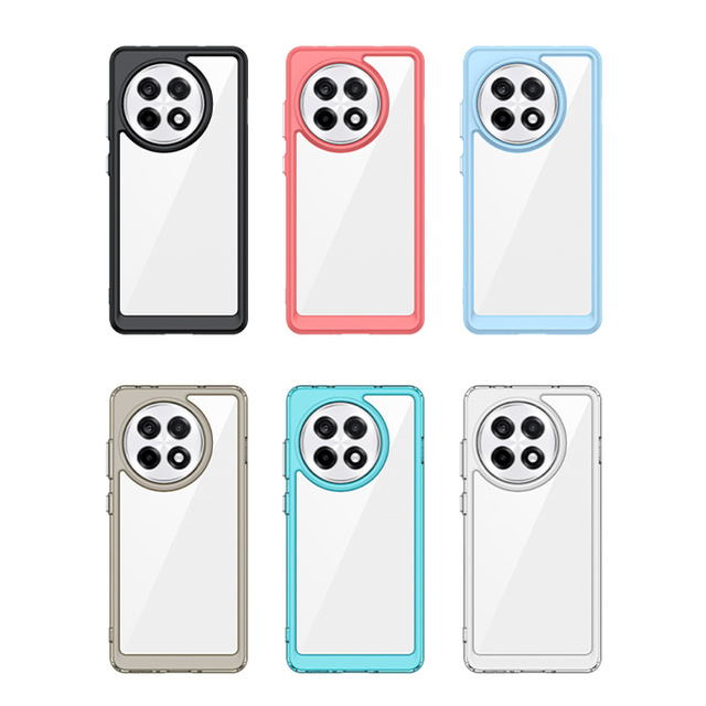 Lichicase Colorful Frame Transparent Hard Acrylic Phone Case For OnePlus Ace5 5 Pro Protective Cover