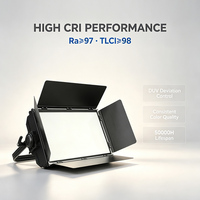 Panneau LED plat RGBWW 400W à lumière douce, réglable de 2000K à 10000K, CRI élevé Ra97 TLCI98, contrôle DMX512 avec 16 effets intégrés