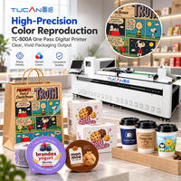 Printer Inkjet Industri Single Pass 600mm Tinta Eco Berbasis Air untuk Kemasan Kotak Pizza, Kotak Burger, dan Kemasan Makanan 25m 70m/menit Kecepatan Tinggi
