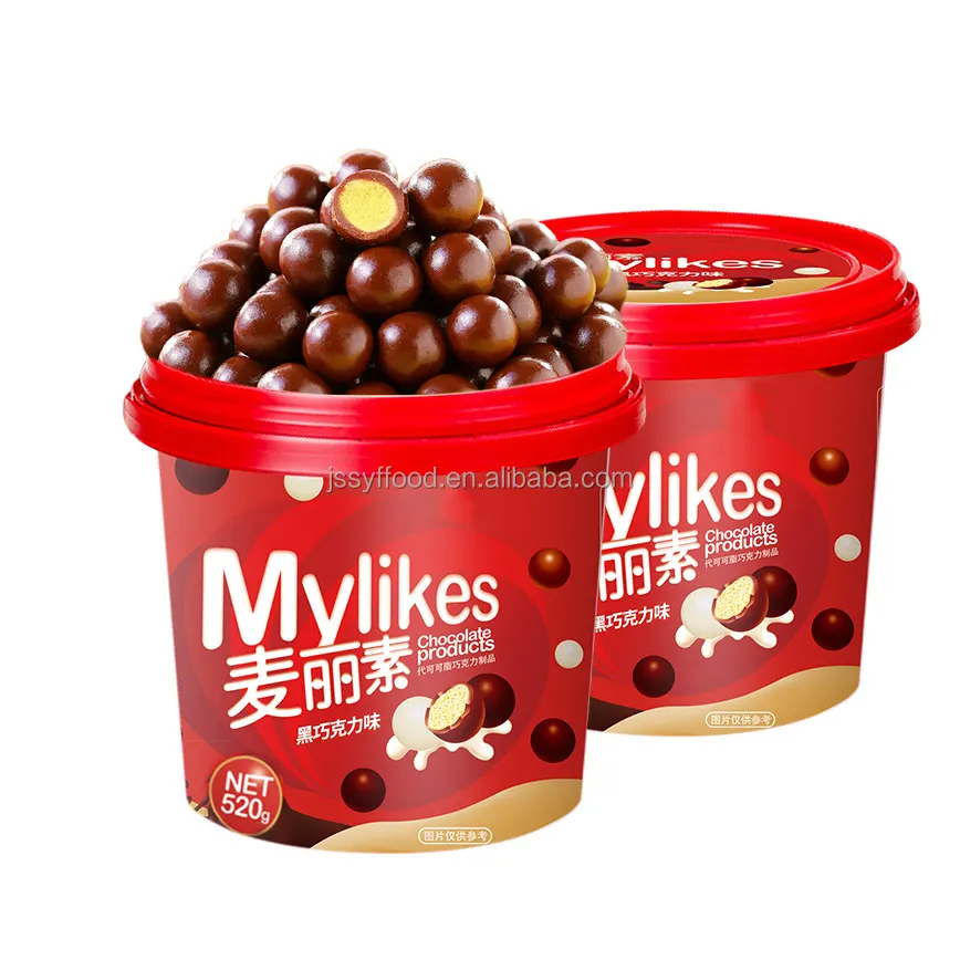 OEM Wholesale custom Chocolate snacks Crispy Center Mylikes Compound milk chocolate ball