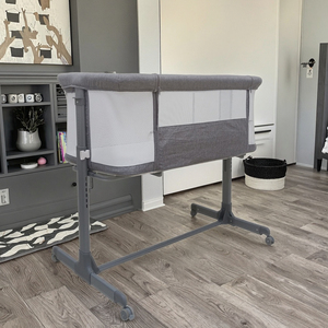 Cuna <span class=keywords><strong>de</strong></span> Viaje Moderna para Niños, Fácil <span class=keywords><strong>de</strong></span> Montar, Cuna <span class=keywords><strong>Colecho</strong></span> con 6 Niveles Ajustables, Marco Metálico, para Dormitorio - Product Image 5