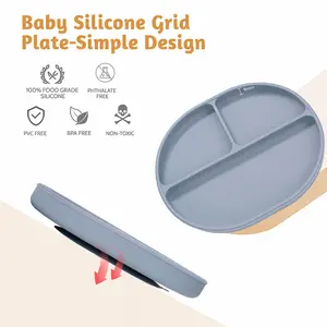 2023 New Design Baby Plates With Silicone Suction And Spoon Dinnerware Tableware Feeding Set Silicone Baby Plate