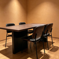 Chaise au design élégant avec dossier, prix de gros, chaise de salle à manger en similicuir noir de luxe personnalisée pour restaurant
