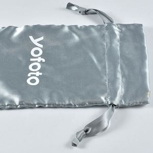 Sacs en tissu satiné personnalisés avec logo, pour bijoux, perruques, en soie simulée, sacs de rangement à cordon doré, petits sacs en tissu - Product Image 3