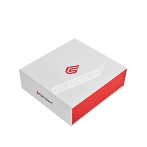 Red and White <b>Magnetic</b> Foldable Gift <b>Box</b> Custom Rigid Paperboard Packaging for Clothing Beauty Sets and Gift Items - Product Image 3