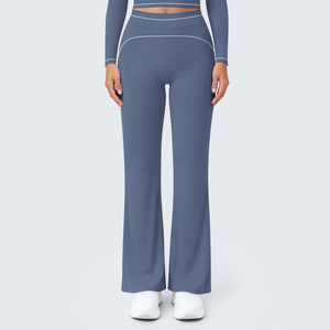 <span class=keywords><strong>Pantalones</strong></span> Anchos <span class=keywords><strong>de</strong></span> Cintura Alta con Tacto Suave, <span class=keywords><strong>de</strong></span> Secado Rápido, Ajuste Holgado, Casuales, <span class=keywords><strong>de</strong></span> Nailon y Spandex, para Deportes, Actividades al Aire Libre, Correr y Fitness - Product Image 4