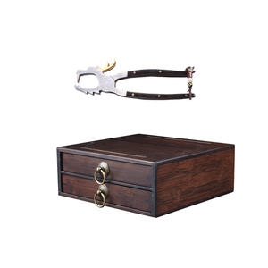 Plateau à thé en bois couleur noyer, plateau à thé Pu'er domestique, grande boîte de rangement pour thé, boîte à thé de type tiroir pour la distribution. - Product Image 1