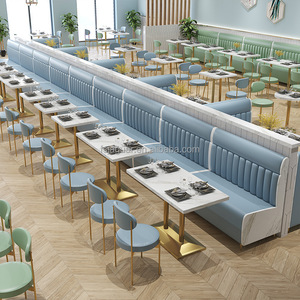 Mobilier de salle à manger commercial de luxe : canapé banquette vert menthe + table ronde/rectangulaire pour bistro/<span class=keywords><strong>brasserie</strong></span> - Product Image 6