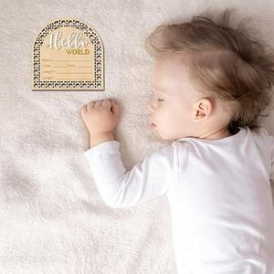 Bienvenue nouveau-né signe bébé Photo accessoires Hello World naissance annonce signe bébé jalons carte pour bébé douche - Product Image 5