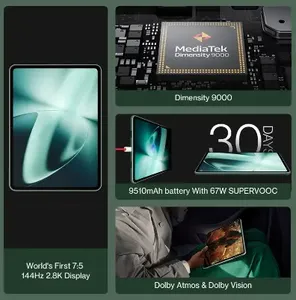 <span class=keywords><strong>OnePlus</strong></span> Pad-Tableta versión global, 8GB, 128GB, 11,61Hz, pantalla de 144 mAh, batería de 67W, SUPERVOOC Dimensity 9510, cámara trasera de 13MP, 9000 mAh - Product Image 3