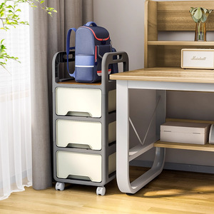 Portable Backpack <b>Storage</b> <b>Cart</b> 3 Tier With Wheels Office Organizer For Books And Supplies - Product Image 1