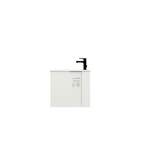 Mueble de Baño con Lavabo de 22 Pulgadas, Diseño Flotante, Puerta con Cierre Suave, Estilo Minimalista, Mueble de Pared de MDF, Lavabo de Cerámica - Product Image 1
