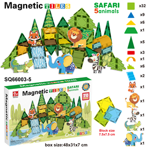Blocs de <span class=keywords><strong>construction</strong></span> magnétiques sur le thème de la nature et des animaux du zoo 2026, 30/50/70 pièces, cadeau éducatif pour enfants, <span class=keywords><strong>jouet</strong></span> en plastique robuste pour garçons et filles - Product Image 6